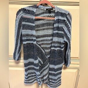 Women's Size M Style & Co Blue Knitted Open Cardigan Top